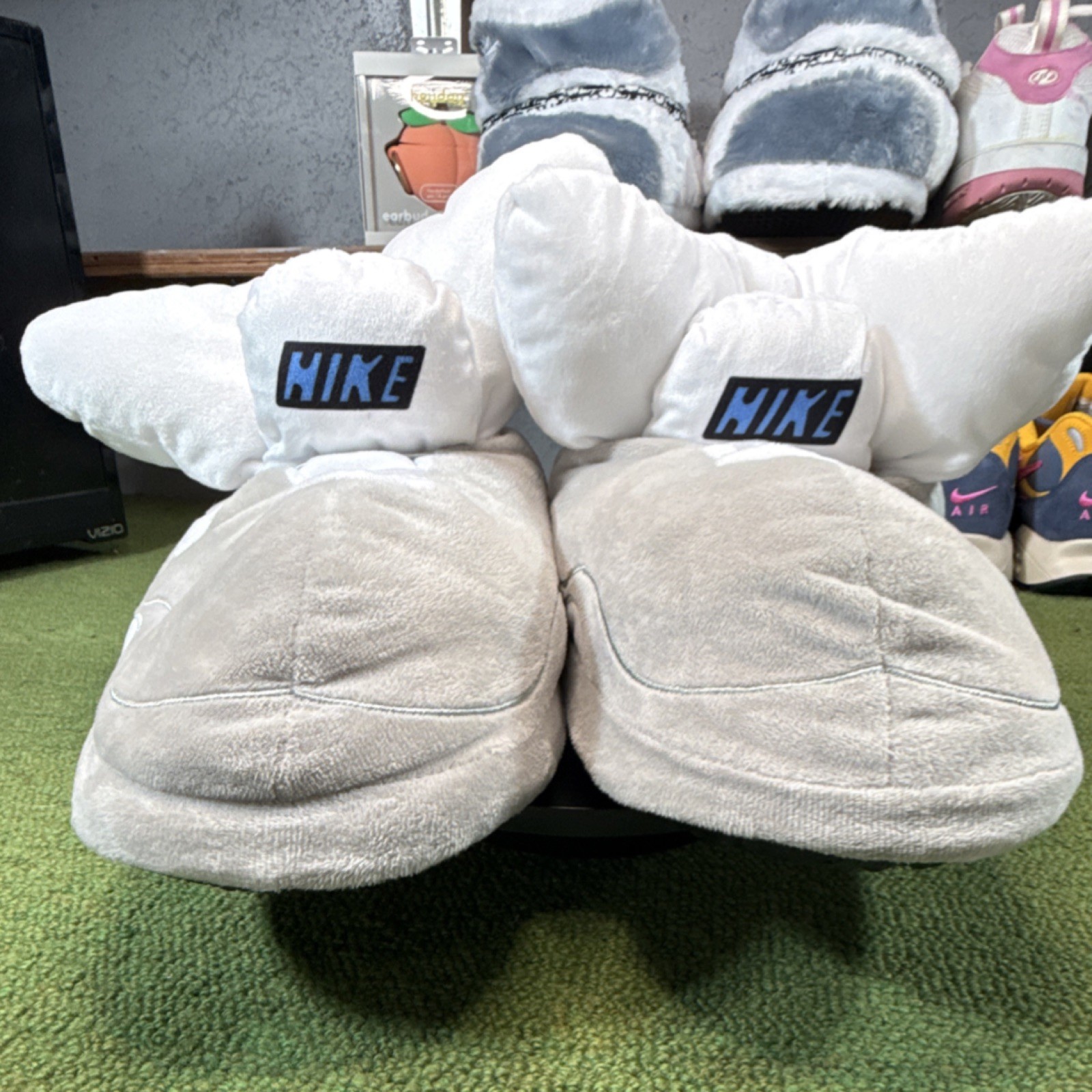 Nike MAG Plush Slippers Gray White Back to the Future Unisex