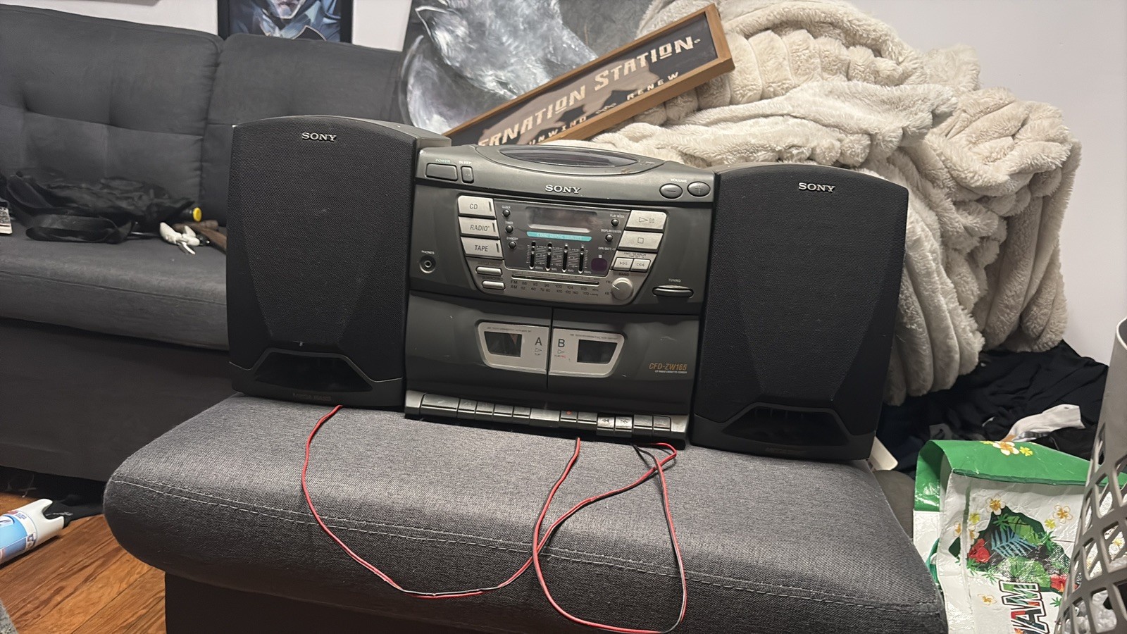 Sony CFD-ZW165 Am/Fm Stereo/CD/Radio Cassette Recorder/Boombox