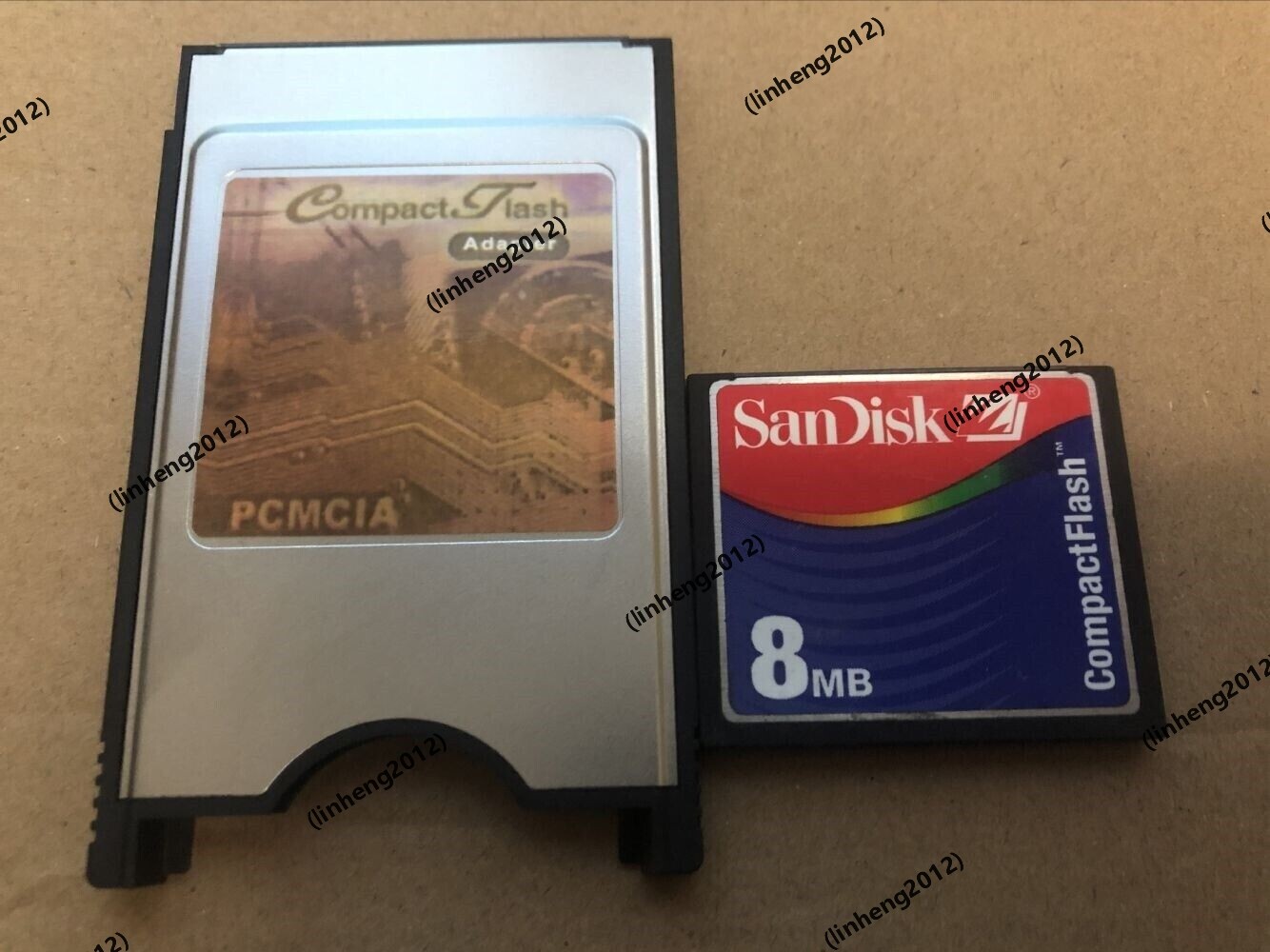 SANDISK  8MB Compact Flash +ATA PC card PCMCIA Adapter JANOME Machines