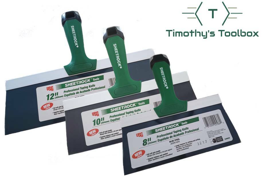 USG Sheetrock Pro Drywall Taping Knife Set 8-10-12" Blue Steel Matrix Style Grip