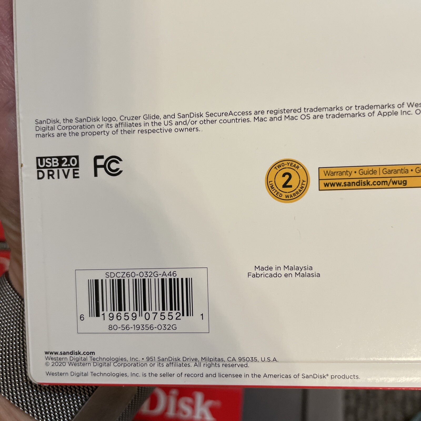 32gb Sandisk 2.0 Flash Drive NEW