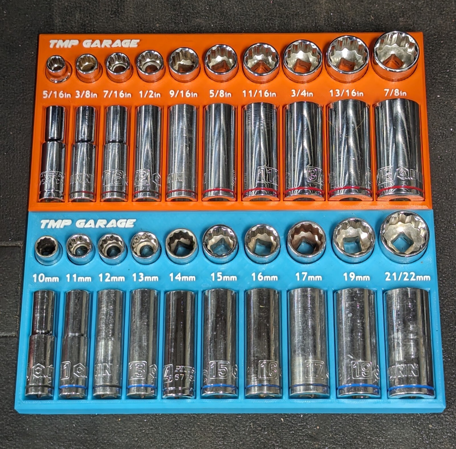 3D Printer Socket Holder and Organizer for Harbor Freight Socket Sets and More
