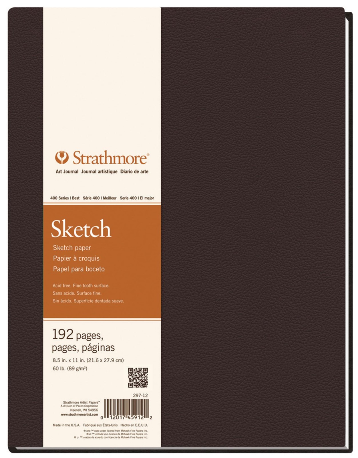 Strathmore 297-14-1 Hardbound Sketch Art Journal, 11 x 14, 192 Pages