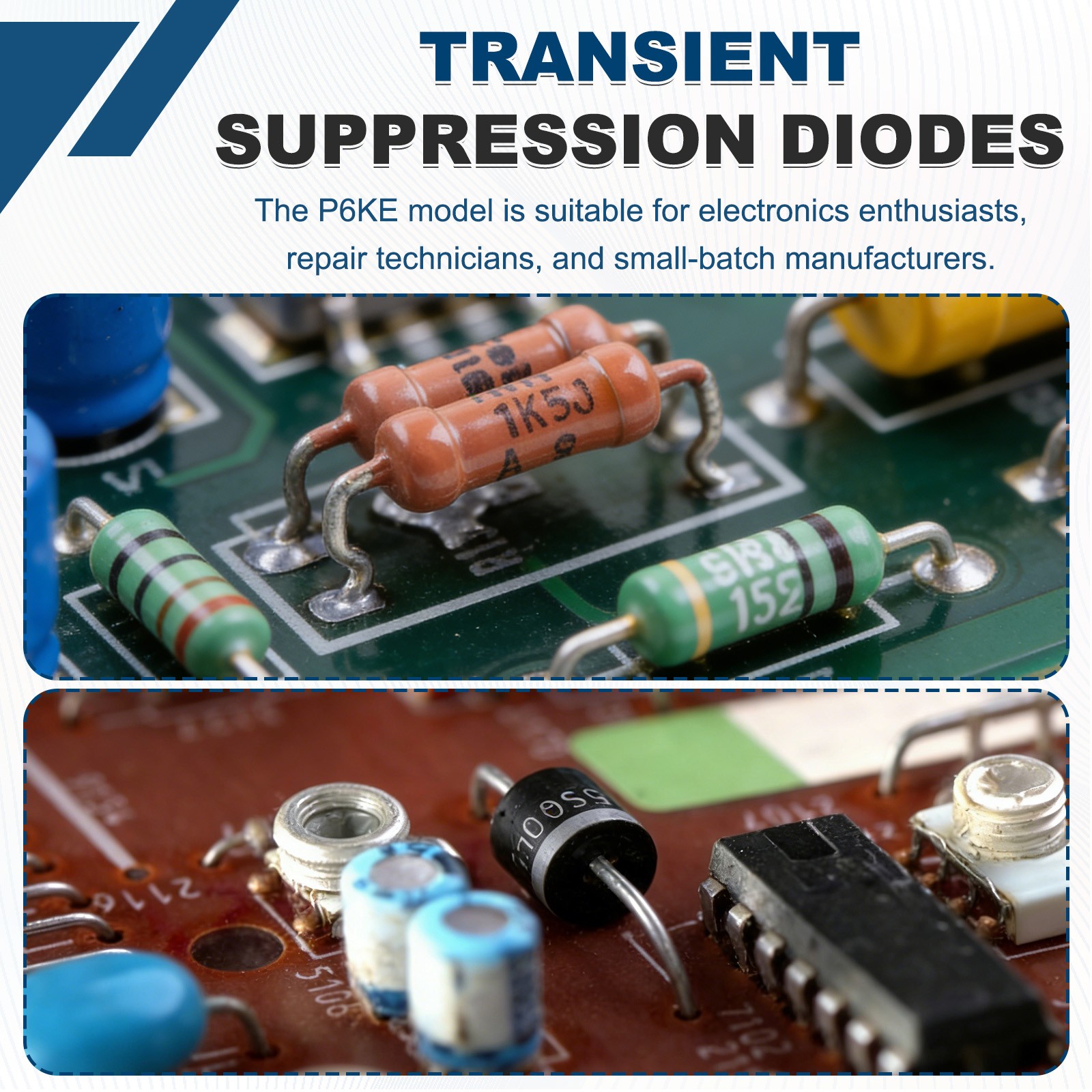 10Pcs Transient Suppression Diodes 1.5KE33CA DO-201AD Bidirectional Channel
