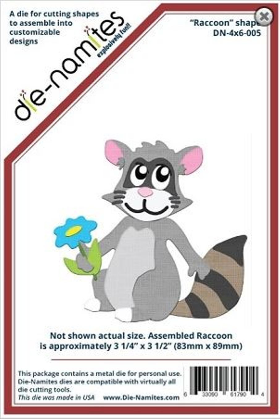 NEW - Die-Namites Die Intricate Design ~  Raccoon Shape DN-4x6-005