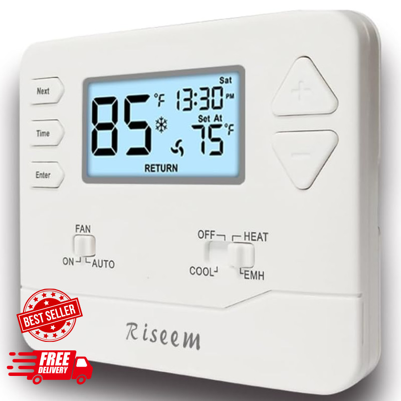 Thermostat for Heat Pump,NonProgrammable Thermostat for Home,Conventional Sin...