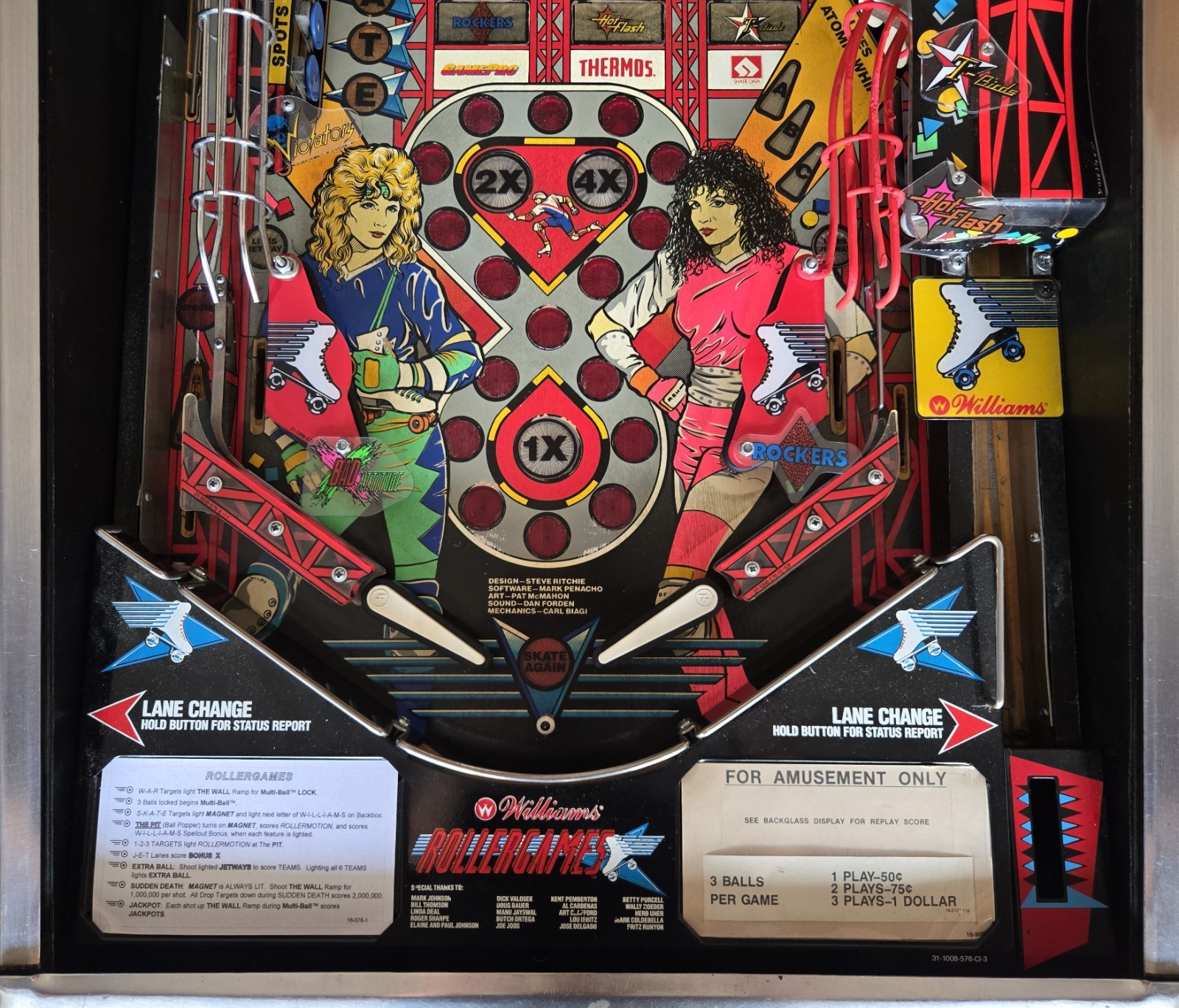 Refurbished Rollergames Pinball Machine (Williams) 1990