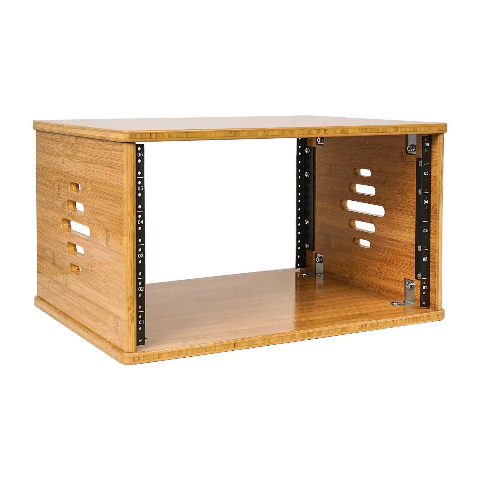 Sound Town DIY 6U Solid Bamboo Studio Rack - 14.2" Depth Ventilation (STBR-6U)
