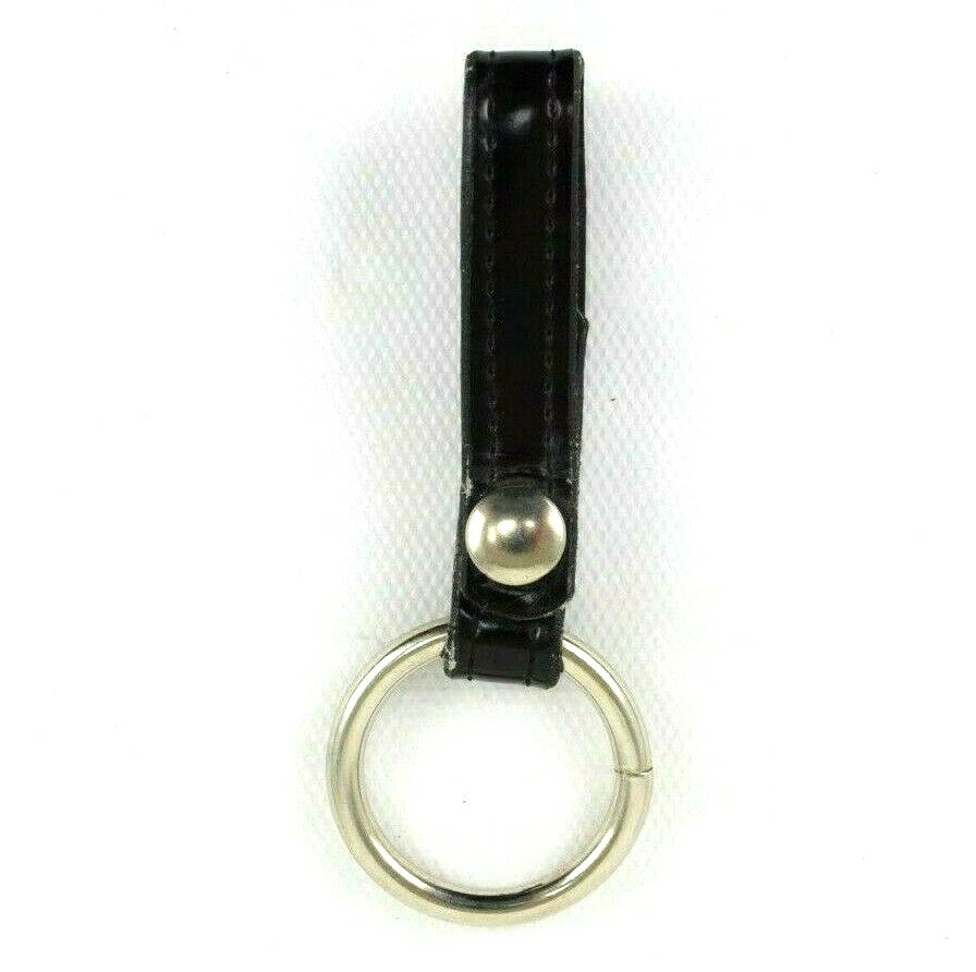 Police Loop Holster Flashlight Holder Duty Belt Leather Metal Ring