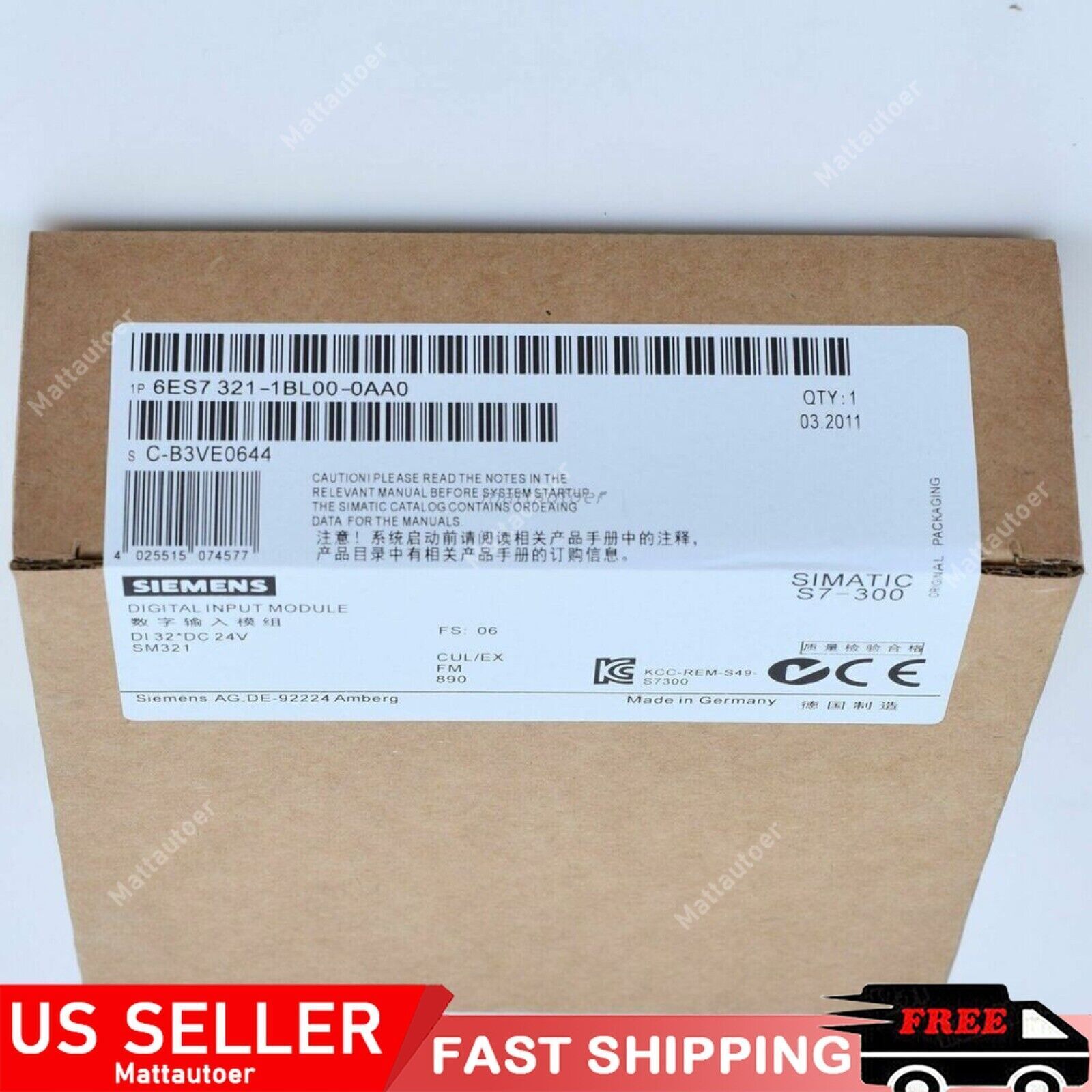 NEW SIEMENS 6ES7 321-1BL00-0AA0 6ES7 321-1BL00-0AA0 SIMATIC S7-300, SM 321