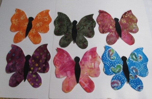 Appliques for quilt Butterfly Style 5  set of 12   Press and Sew   Item#503.