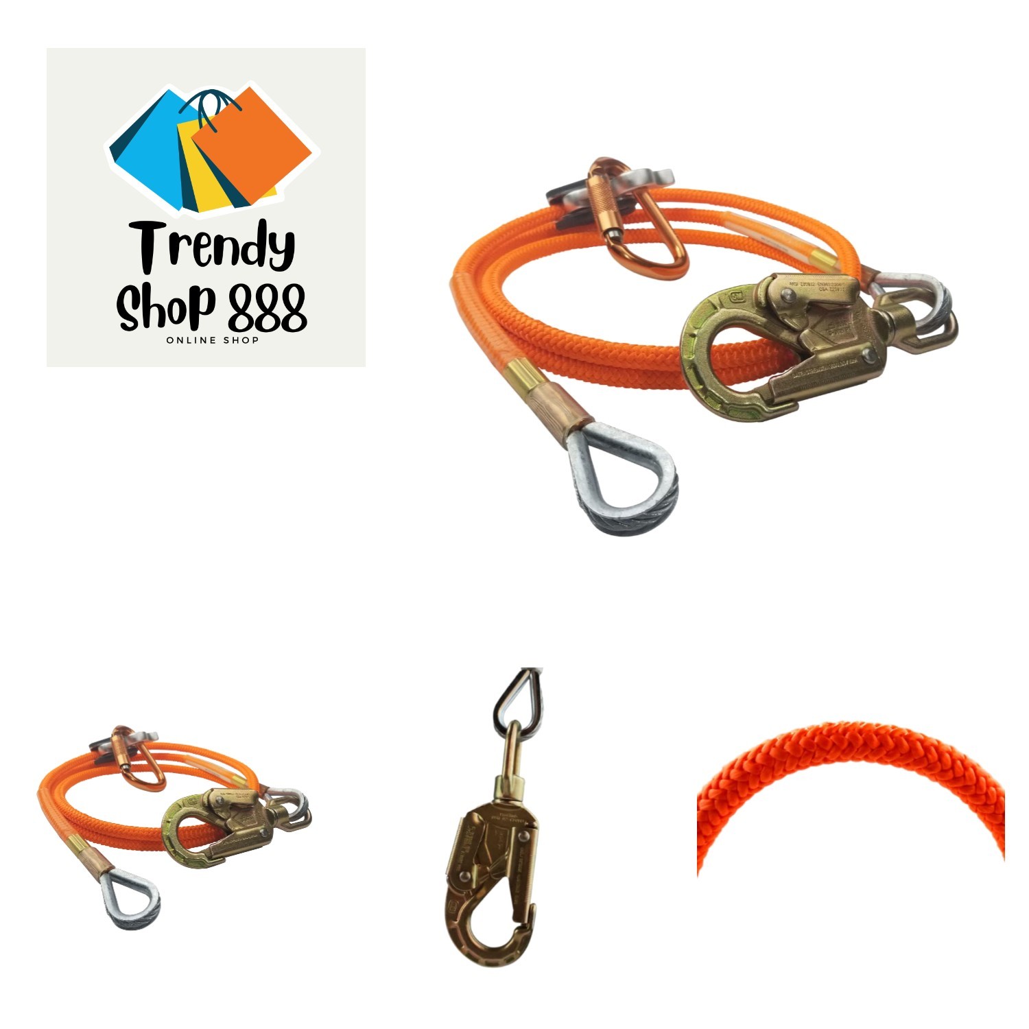 Reliable 1/2" x 10' Adjustable Flipline for Tree Climbers - Low Stretch Lanyard