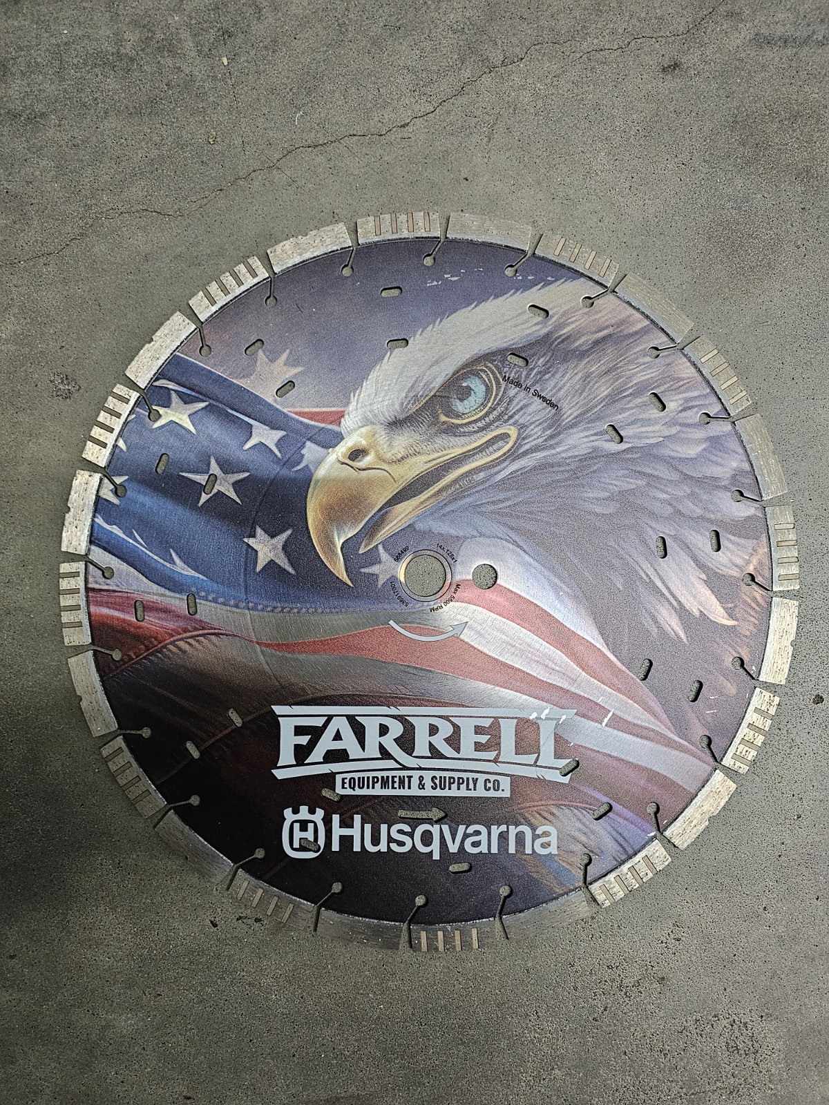 14" Husqvarna Farrell Equipment Diamond Saw Blade, American Eagle