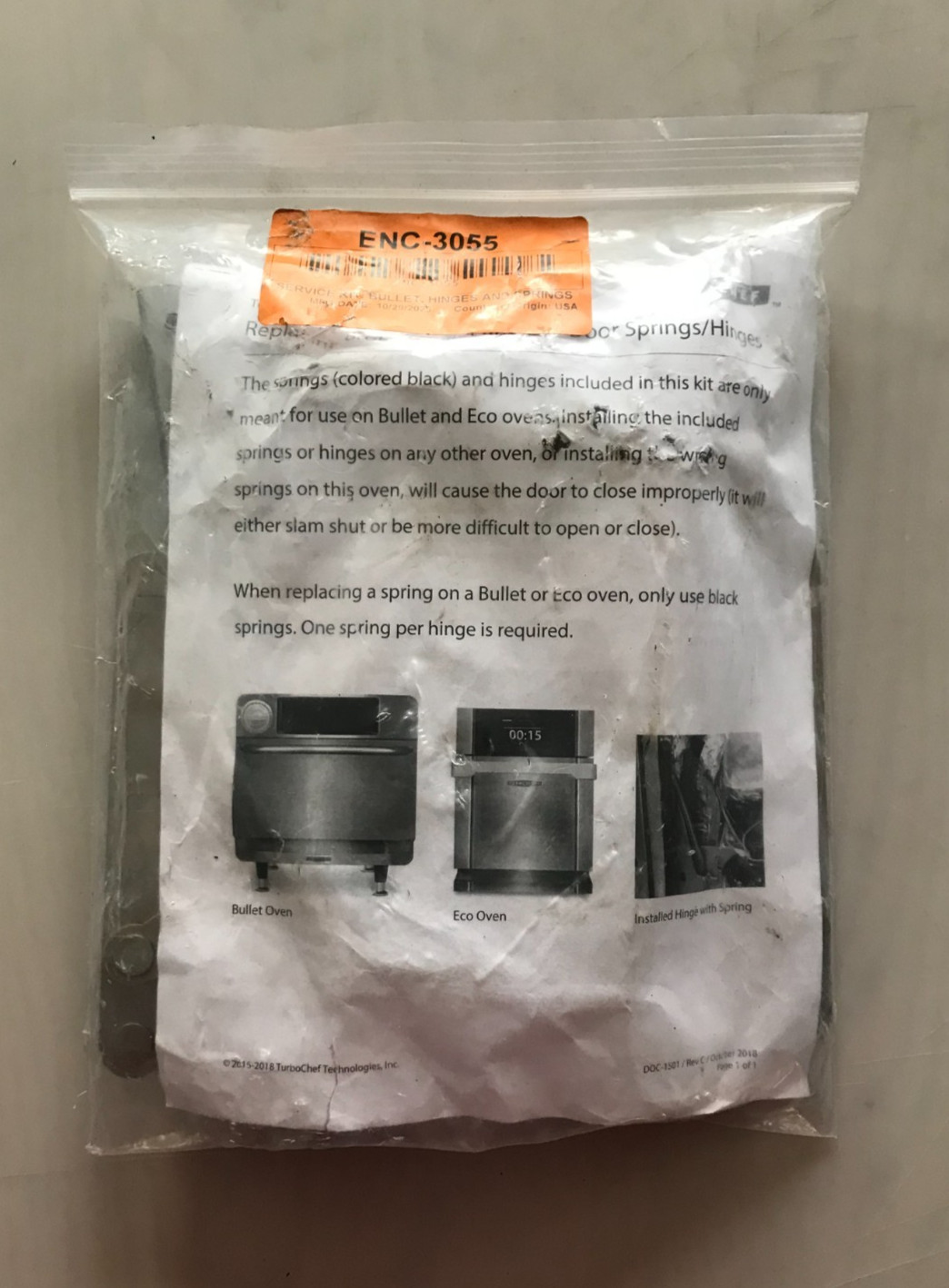 TurboChef ENC-3055 Door Hinge Kit