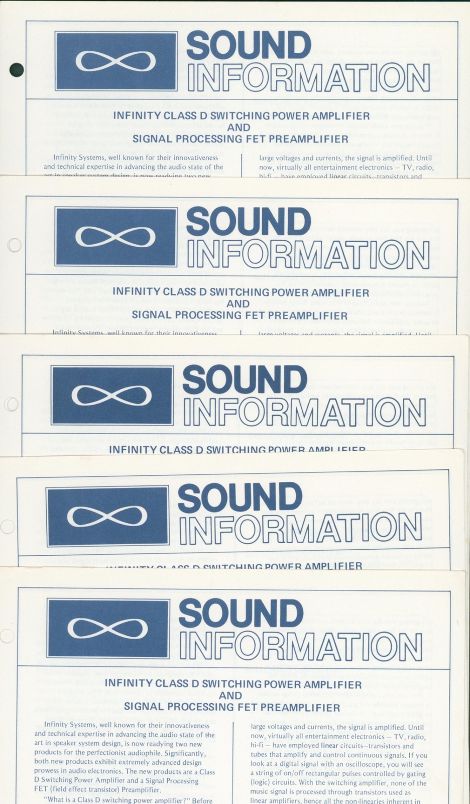 Lot 1970's Audiophile Sound Information HiFi Audio Reports Newsletter Stereo