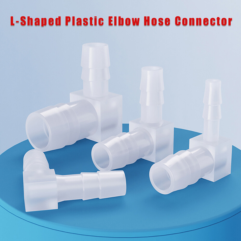 L-Shaped Plastic Elbow Hose Connector 90 Degree Tube Pipe Fitting Barbed Joint