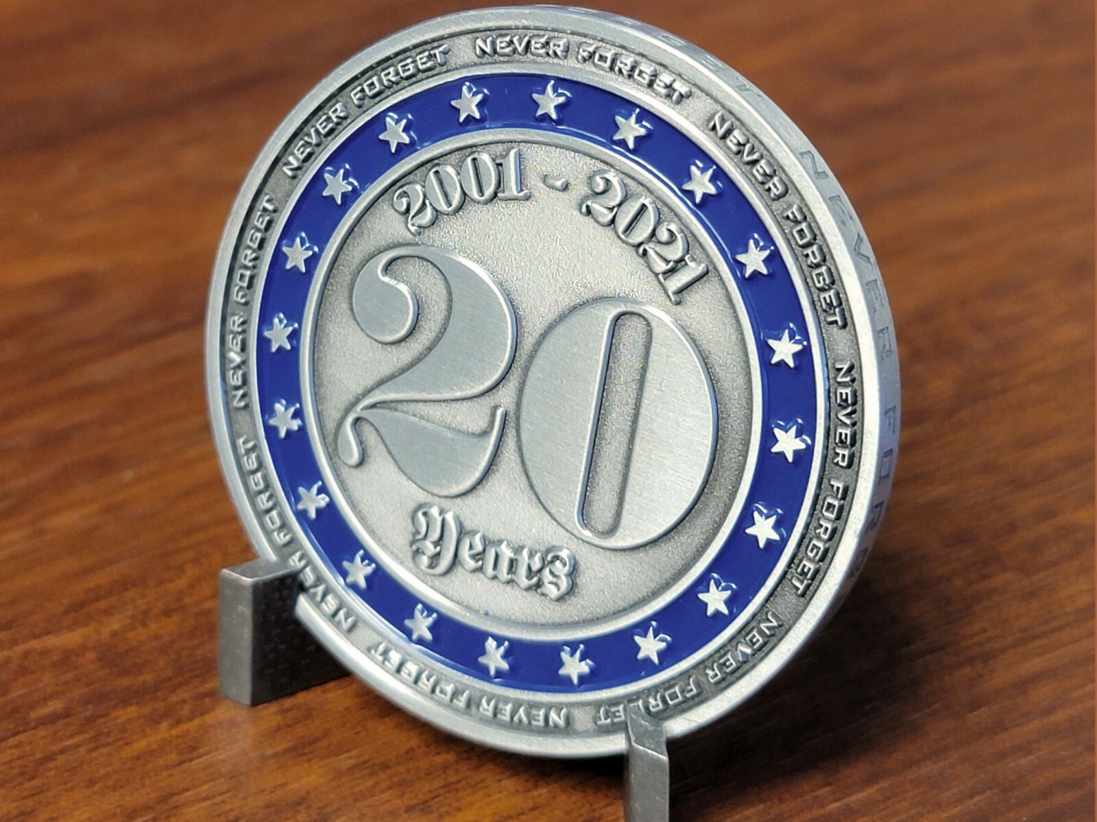 September 11th 20 Year Commemorative Challenge Coin - Never Forget