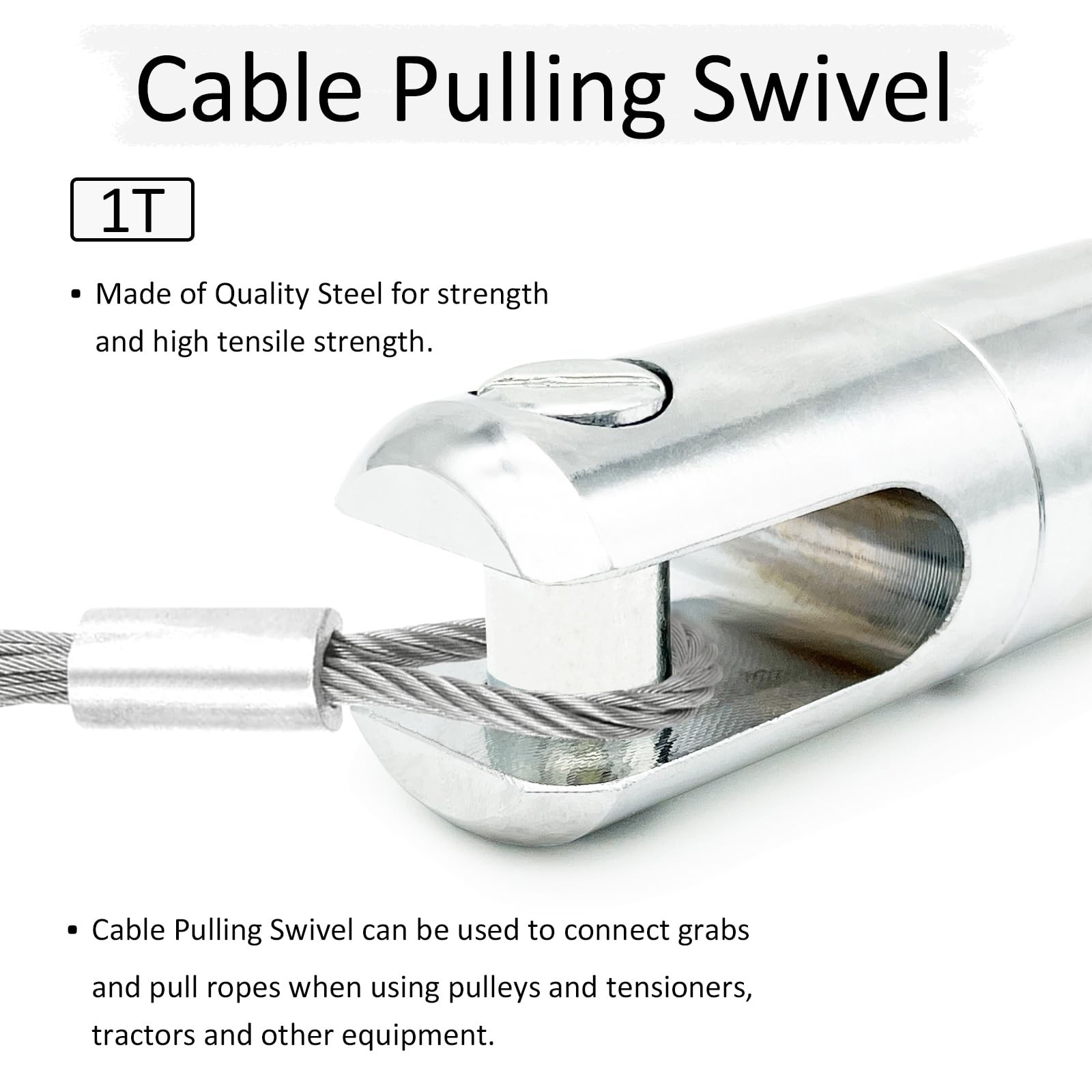 1 PC 1 Ton Cable Pulling Swivel Wire Bearing Breakaway Tool Construction