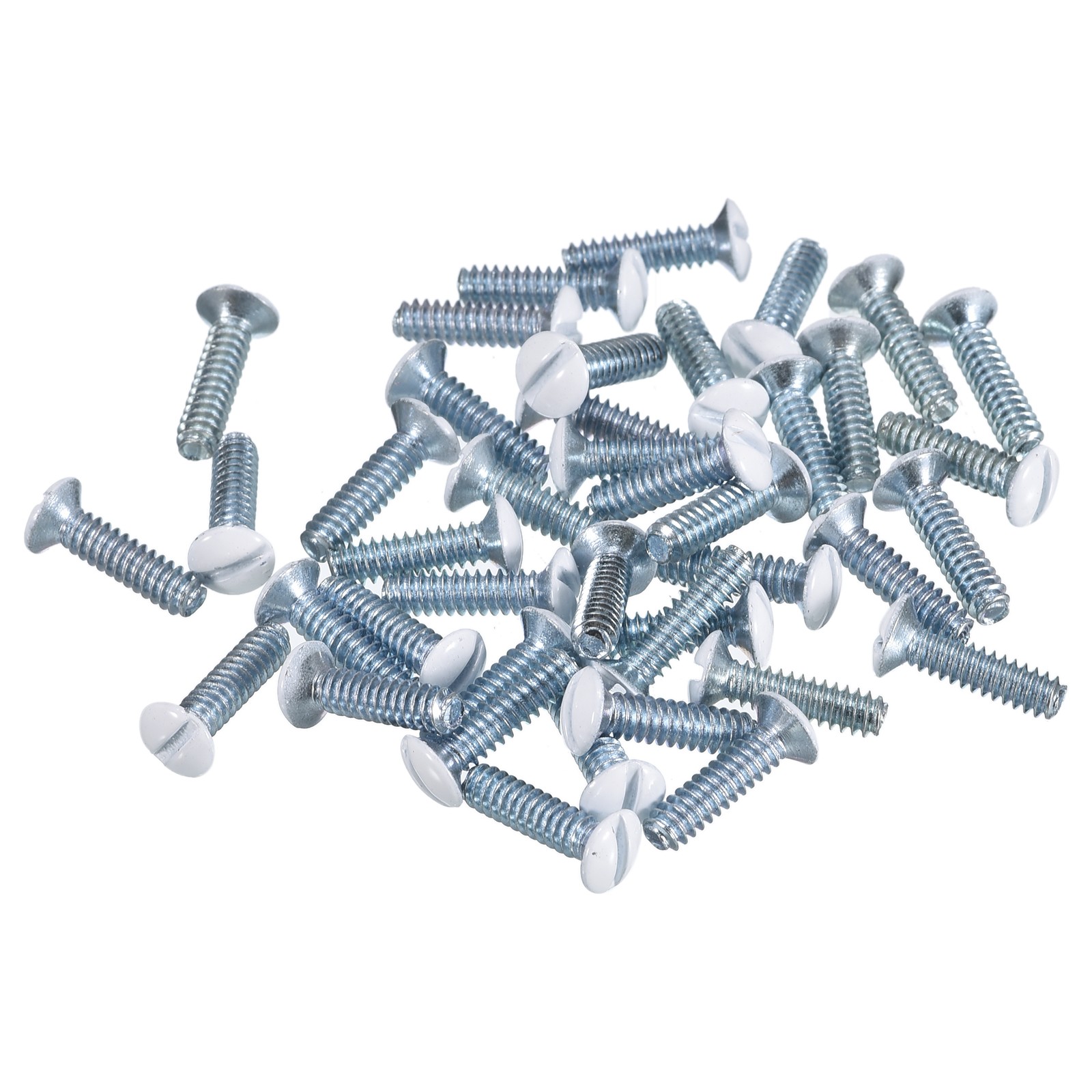 100Pcs Wall Plate Screws, 9/16" Long 6-32 Thread Outlet Screws White Oval Head