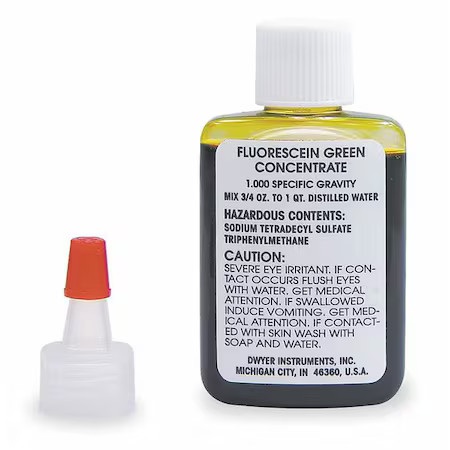 Dwyer Instruments A-126 1 Oz Dispenser Bottle Fluorescein Green Color