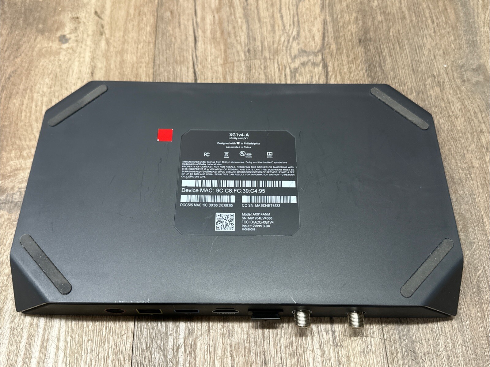 XFINITY XG1V4-A TV Cable Box TV Player (Untested)