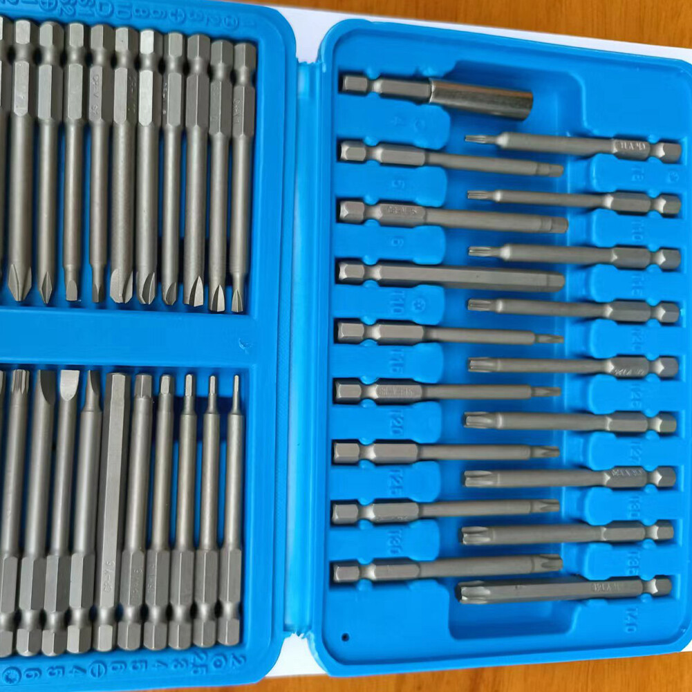 US 50Pcs Extra Long Security Bits Hex Torx Star Spline Flat Screwdriver Bit Set