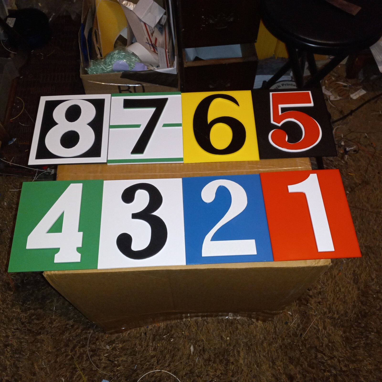 Greyhound Racing Numbers 3D Signs 1-8. 6"×7" 3D Printed Sign set. UPDATED!
