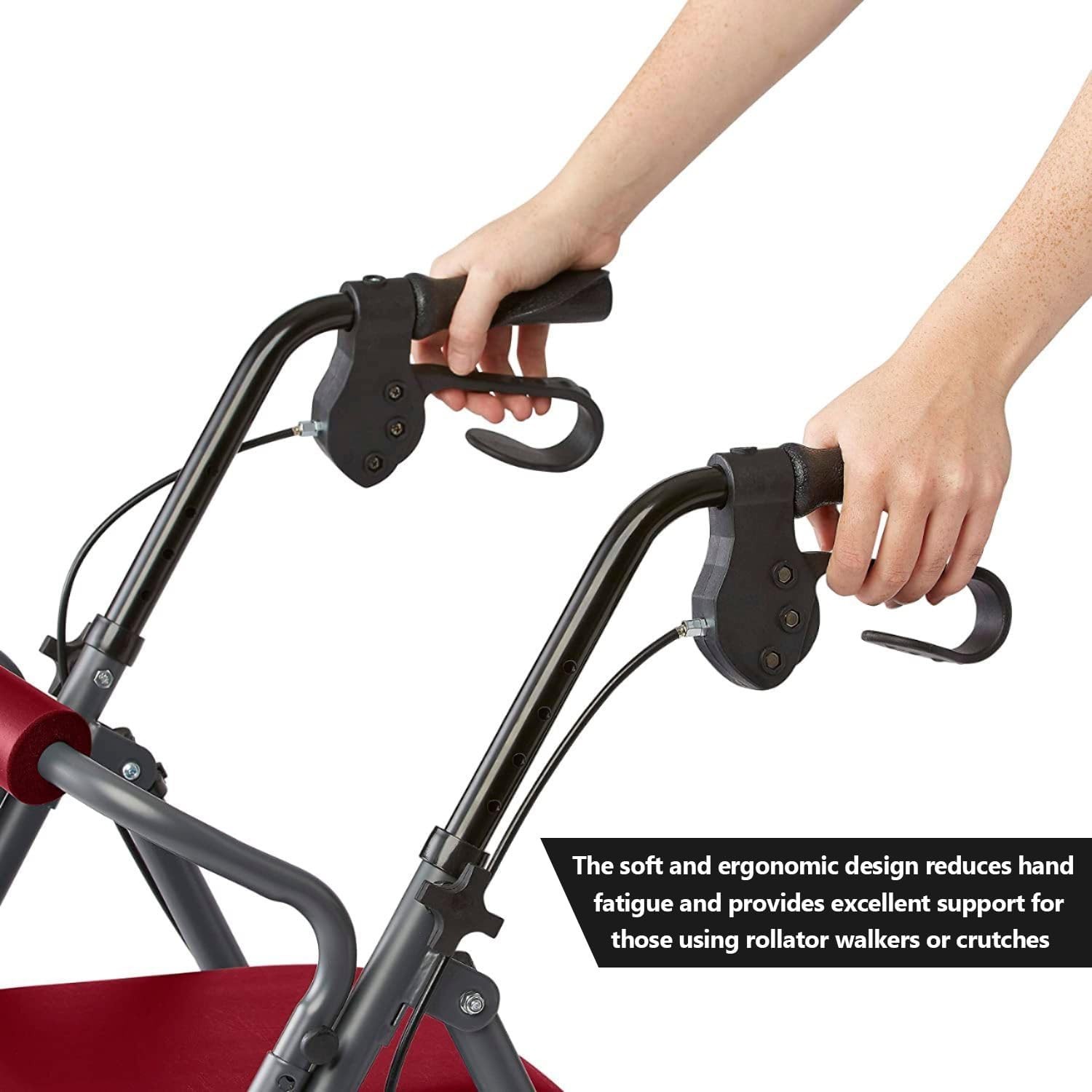 Rollator Hand Grip for Rolling Walker Replacement - 0.78" (20mm), Black-B