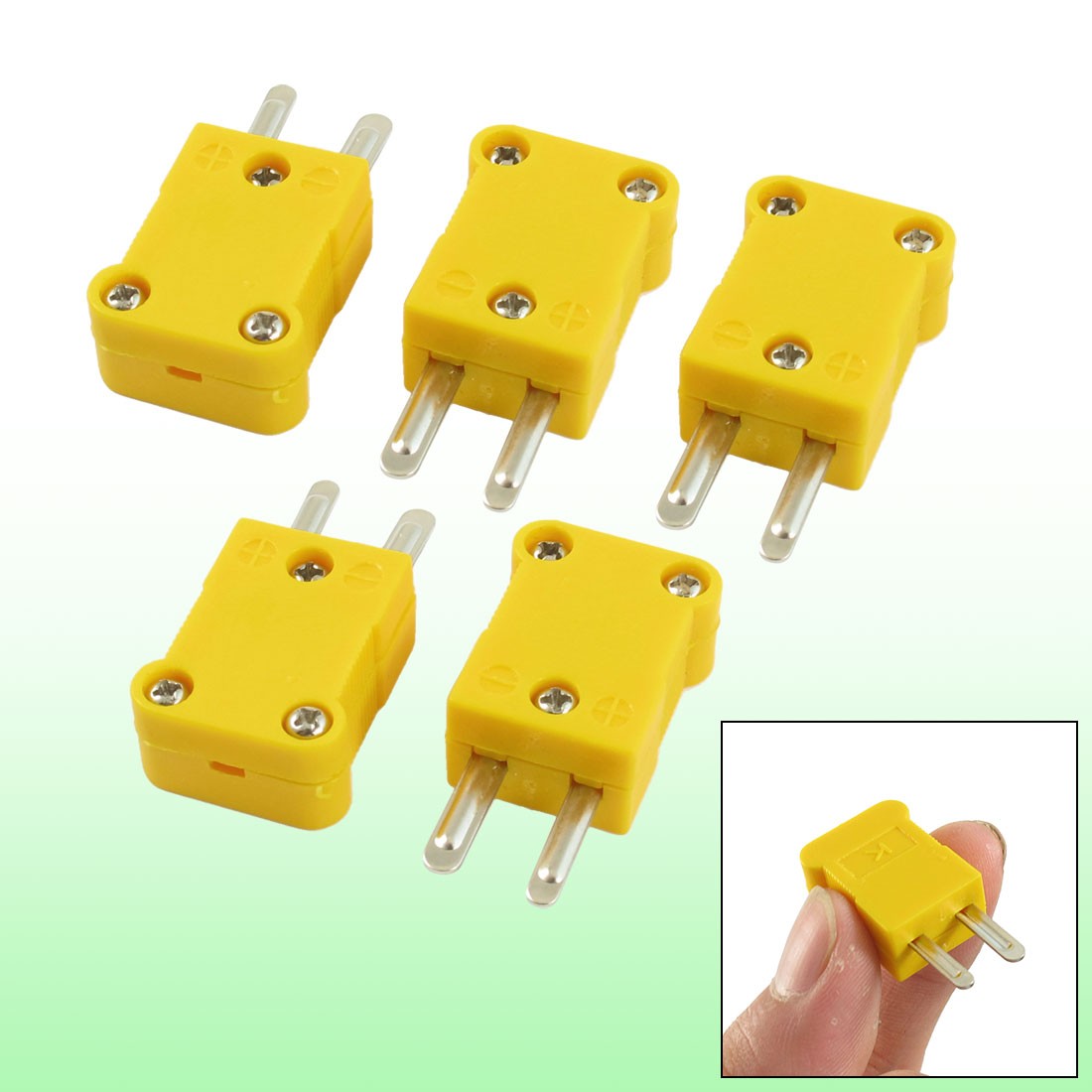 5 x Yellow Plastic Case SMPW-K-M K Type Thermocouple Wire Connector
