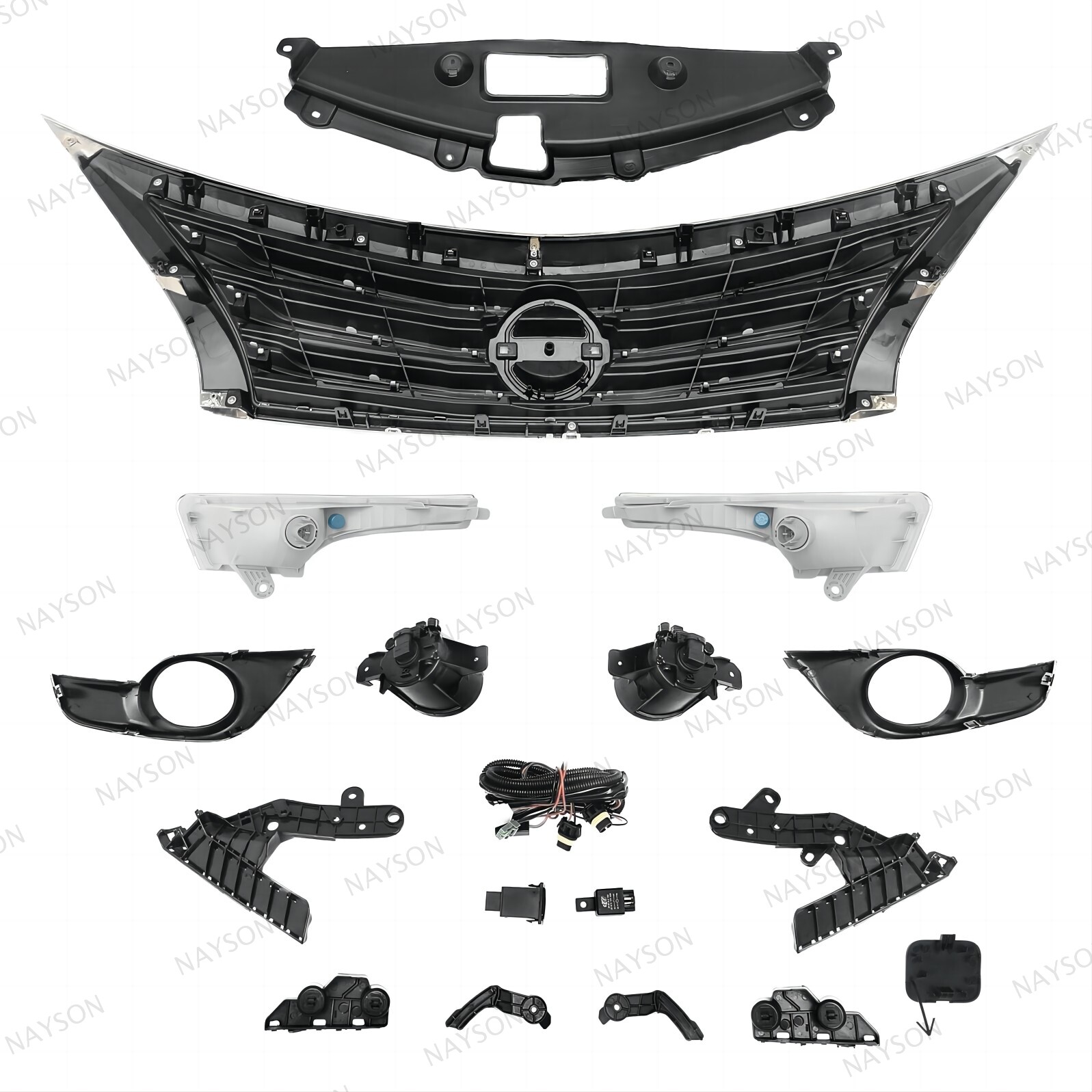 15PC For Altima 2013-2015 Front Grille Mesh Fog lights Bumper Retainer Brackets