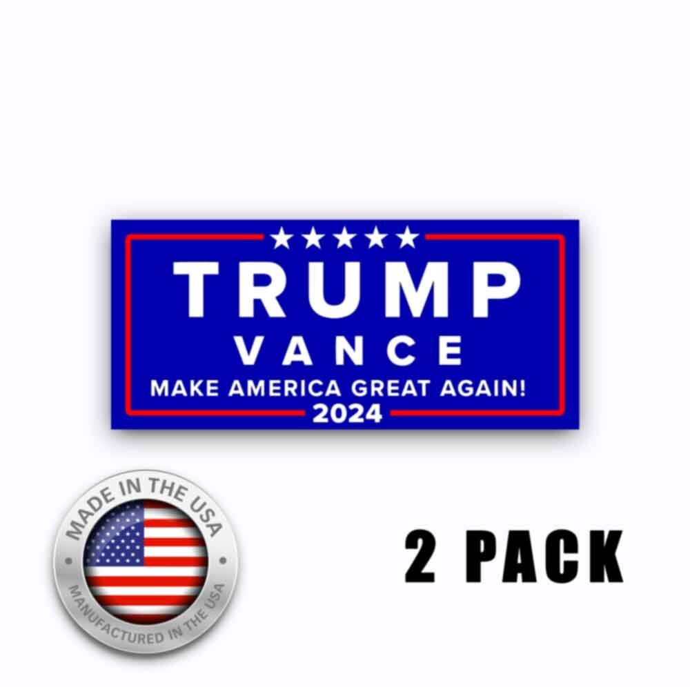 TRUMP VANCE 2024 BLUE MAGA Bumper Sticker | Vinyl 9x4 | 2 PACK