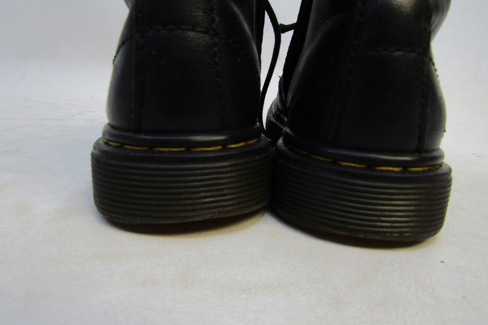Dr. Martens Little Kids Youth Sz 9 Black Leather Lace Up Zip 8 Eye Ankle Boots