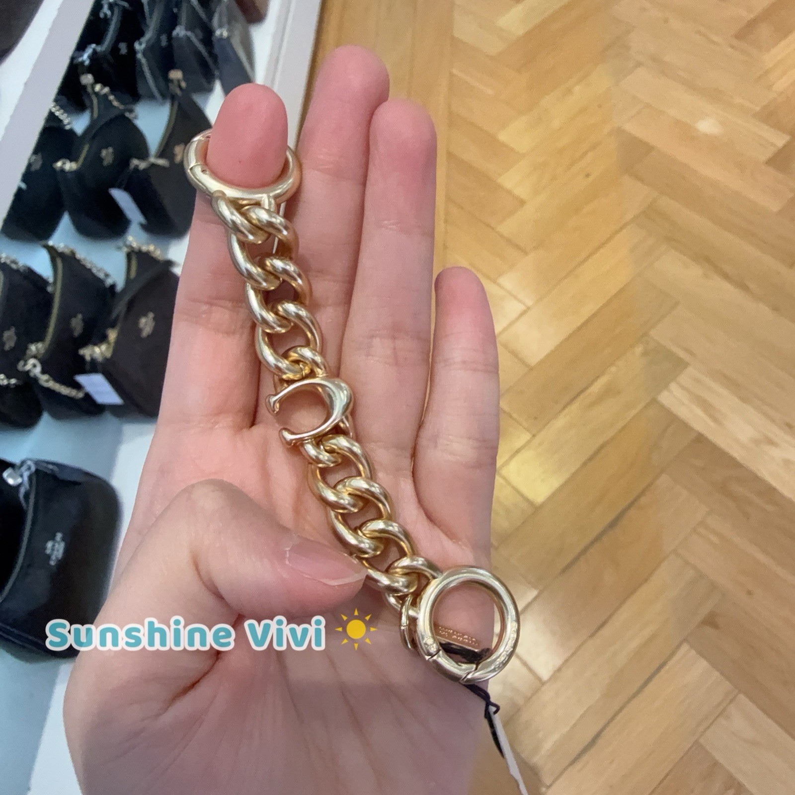 NWT Coach Signature Strap Extender CCI21 Gold/Gold Plated metal