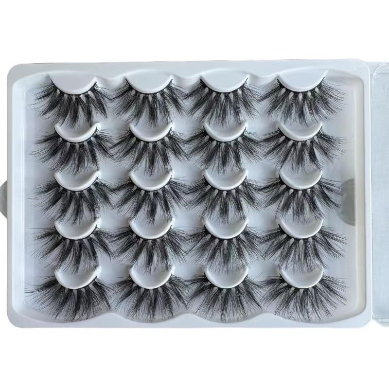 3D Mink Eyelashes 10 Pairs 20-25MM Long Fluffy Dramatic False Eyelashes