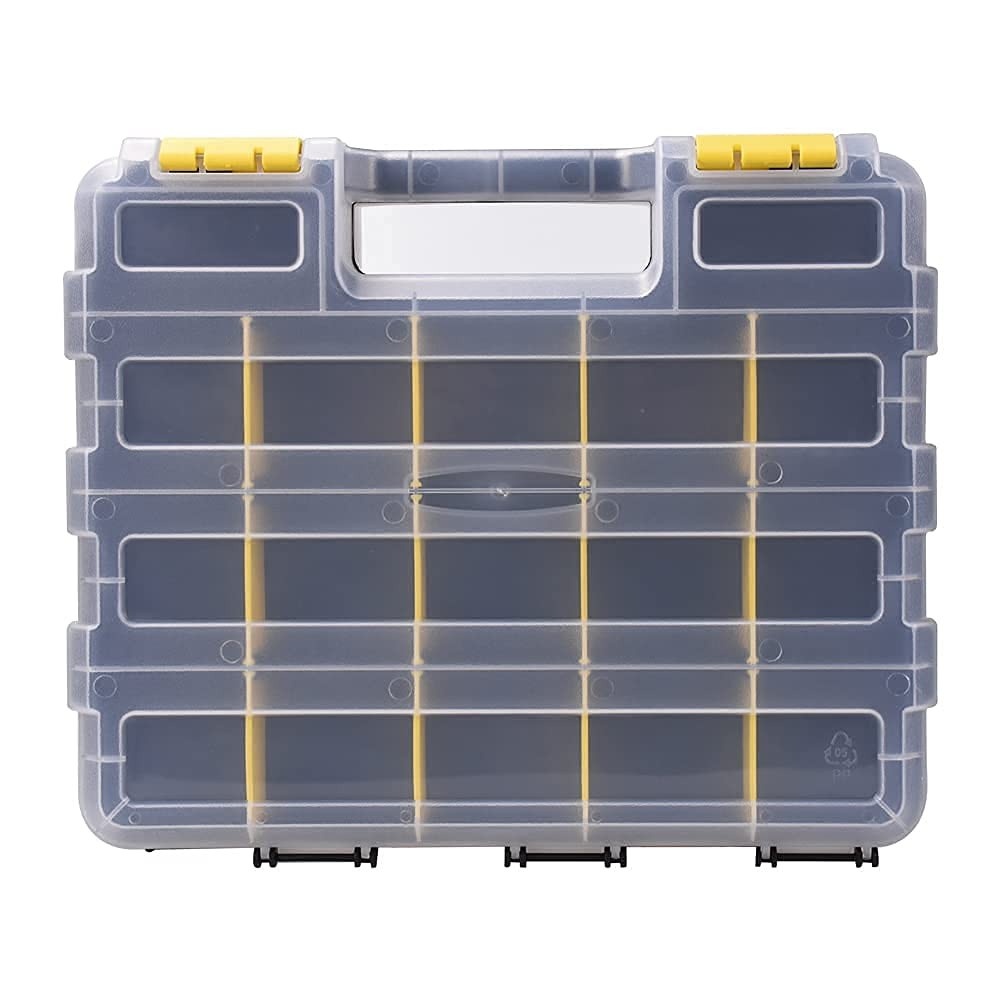 Tools Organizer Box Small Parts Storage 34-Compartment 1 PACK, Yellow