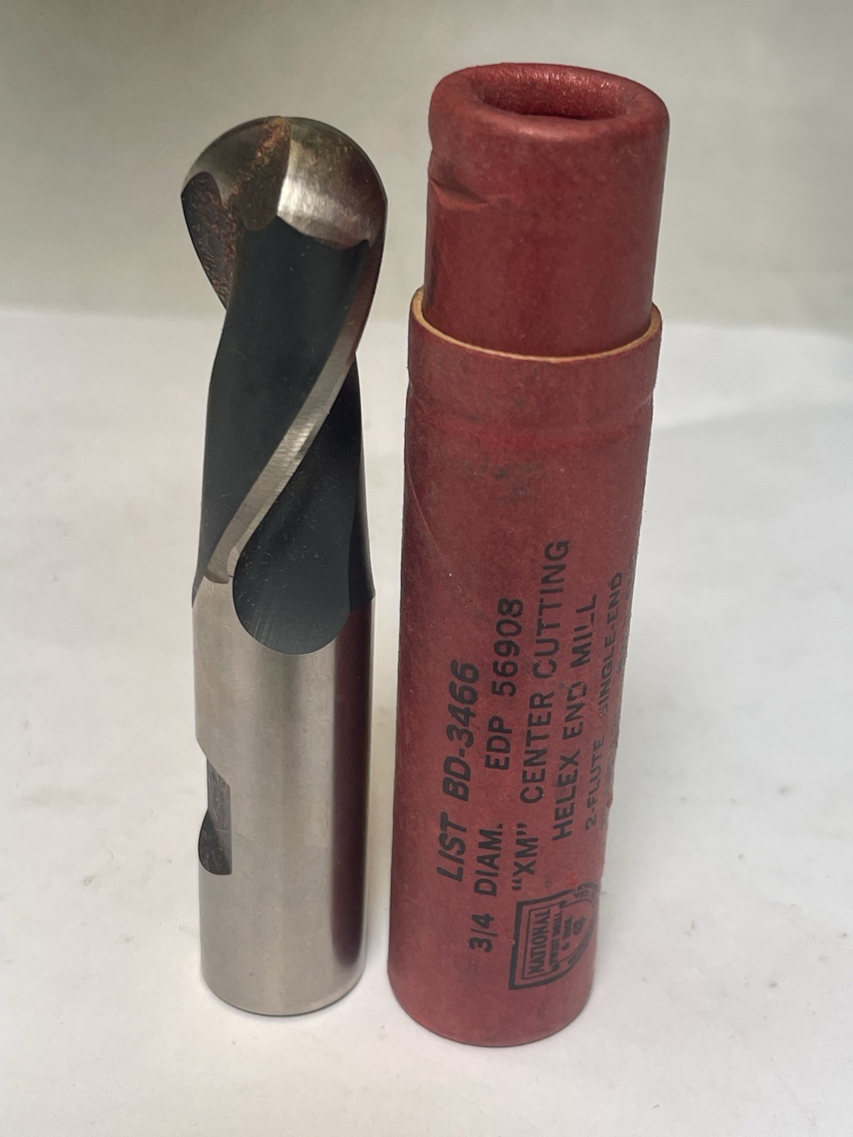 NATIONAL 3/4 Dia. 2-FLUTE XXM BALL END MILL 1.5”LOC,4”OAL Qty.1 New (26JN139)
