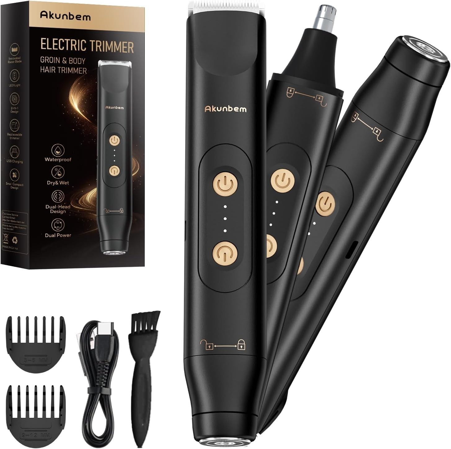 Groin & Body Hair Trimmer for Men Bikini Trimmer Women Electric Ball Pubic Shave