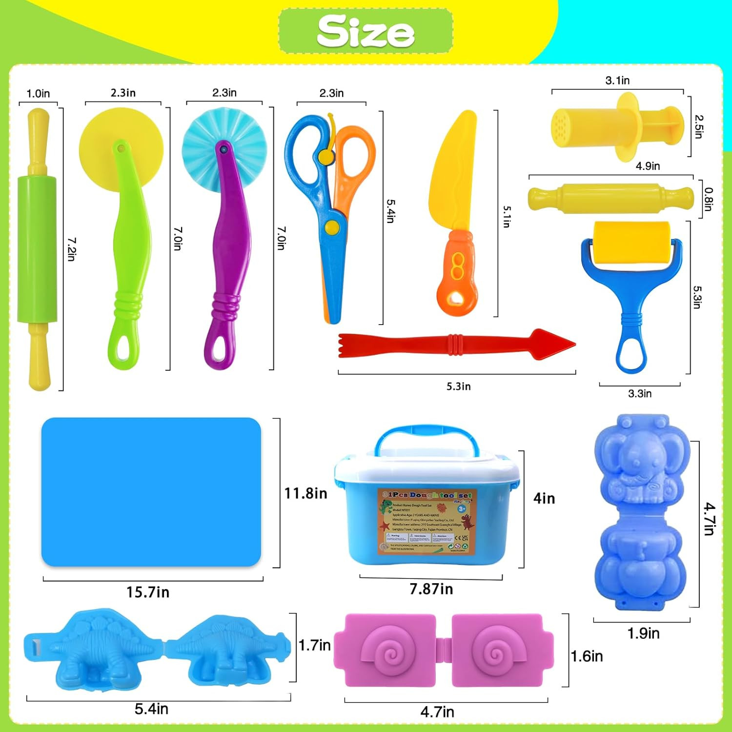 Dough Tool Set, 31 Pcs Basic Dough Tools Kits for Kids, Dough Accessories Includ