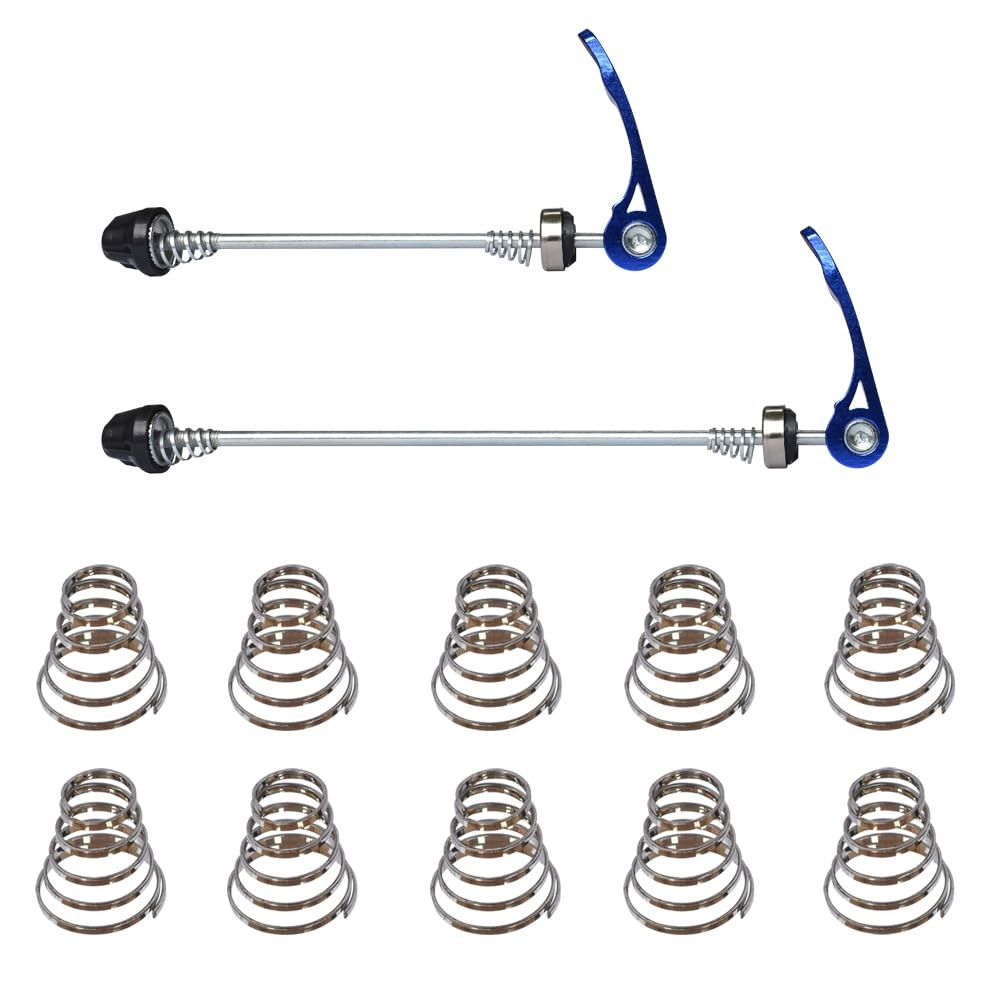 Quick Release Skewers Bicycle Axle Front Rear Skewers Rod Steel Wheel +10 pcs...