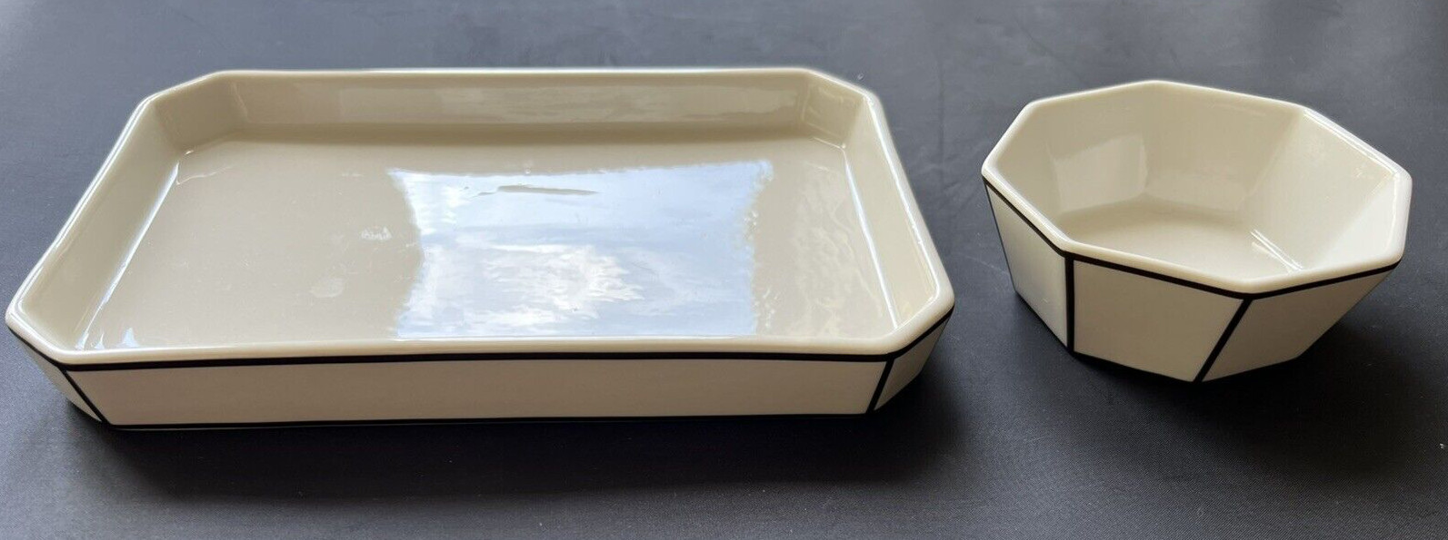 Odeme Deco Porcelain Catchall Tray and Ring Dish Set