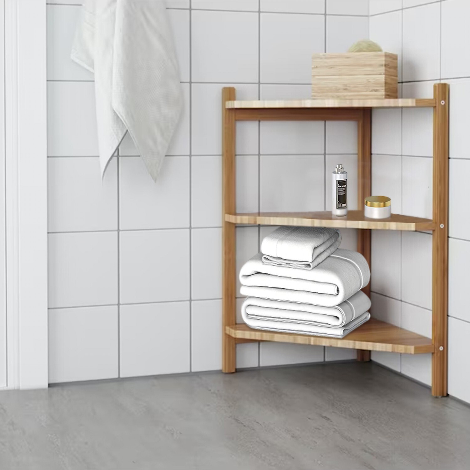 IKEA Natural Bamboo 3 Tiers Plant Rack Kitchen Shelving Storage Unit