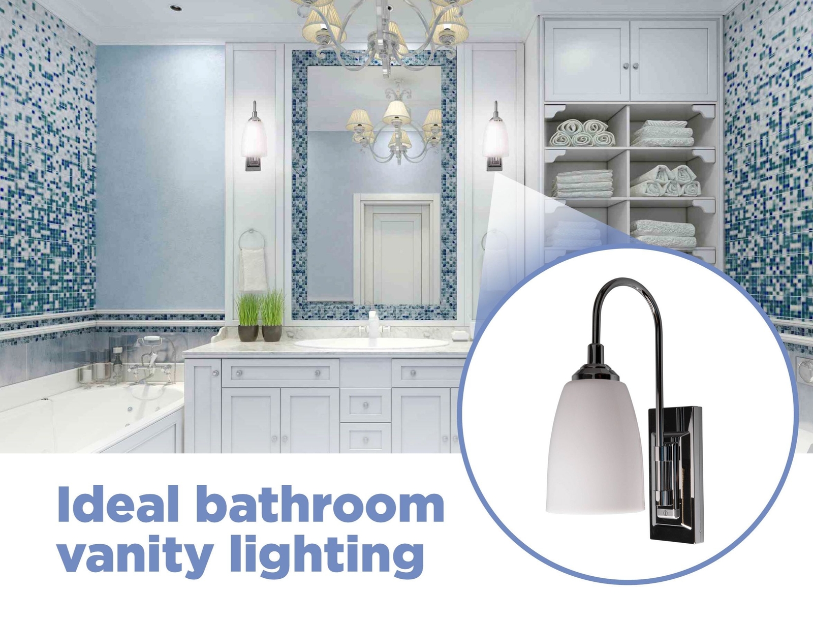 Rite Lite LPL780C Battery-Operated LED Classic Chrome Wall Sconce (2 Pack)