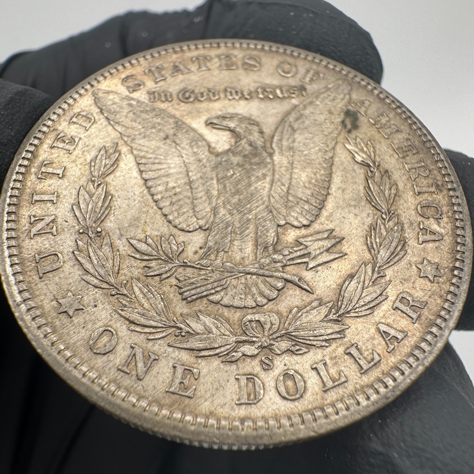 1902-S Morgan Silver Dollar AU+ Die Polish Lines Example 14646