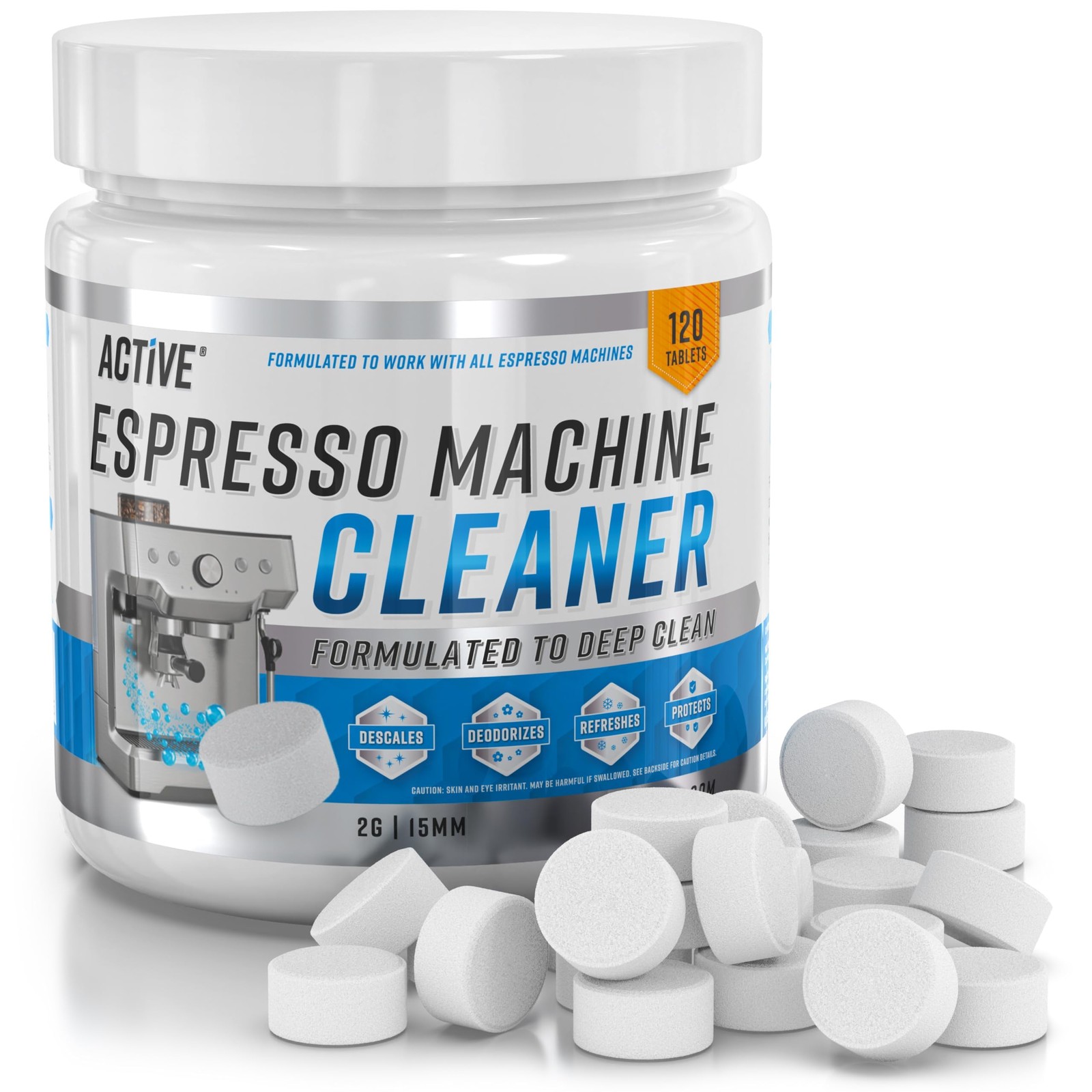 ACTIVE Espresso Machine Cleaning Tablets Descaling - 1 Count (Pack of 120)
