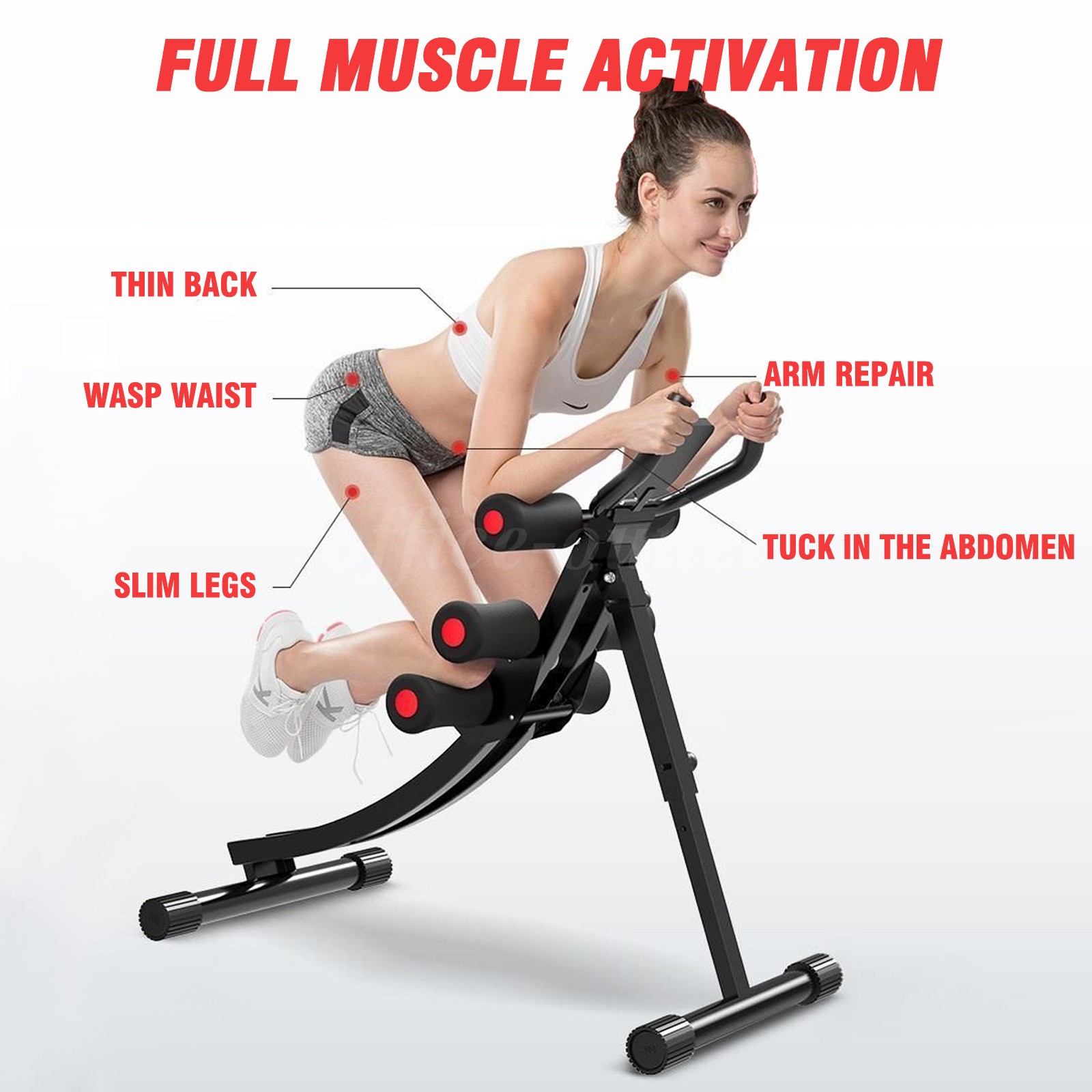 Adjustable Height Foldable Ab Trainer Single Track Design Holds Up To 440lbs