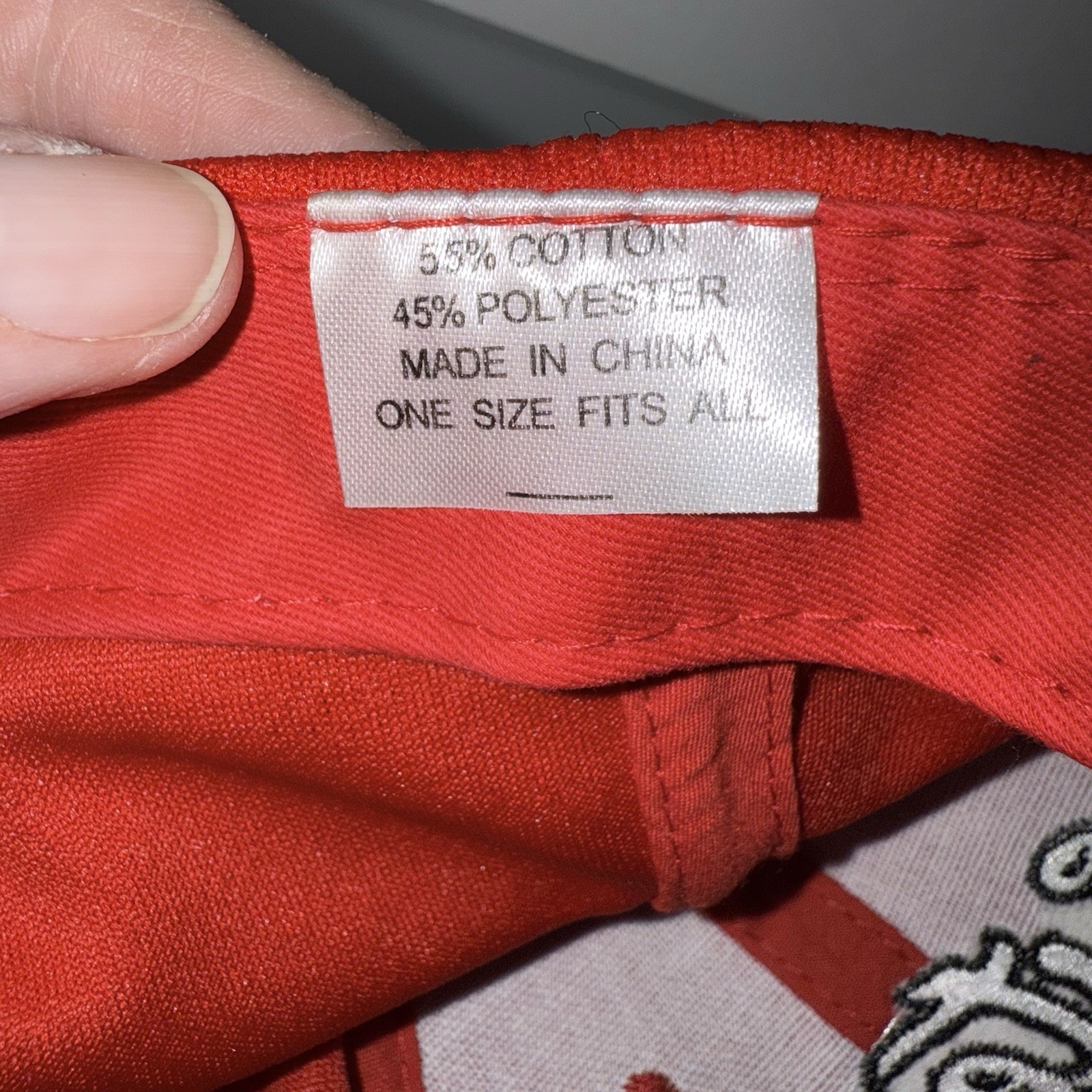 Estes Silver Script w Black On Red Hat Cap Polyester Cotton Hook Loop EUC