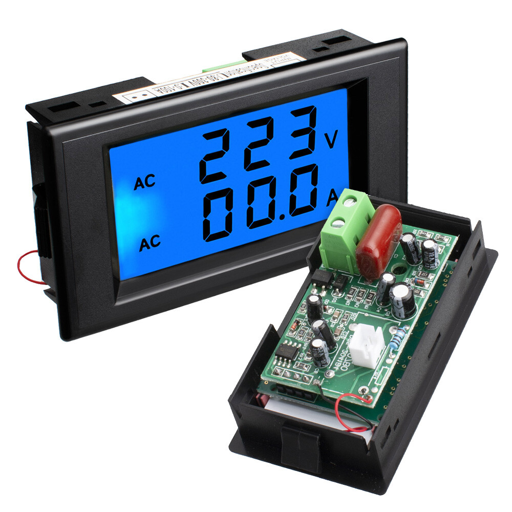 AC80-300V 100A Dual Display Digital Voltmeter Ammeter LCD Digital Voltage Tester