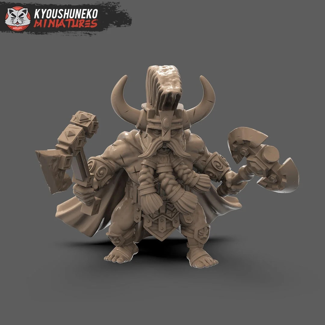 Dwarf Slayer Lord - 28-32mm Dwarves (Kyoushuneko) - Resin Tabletop Miniature