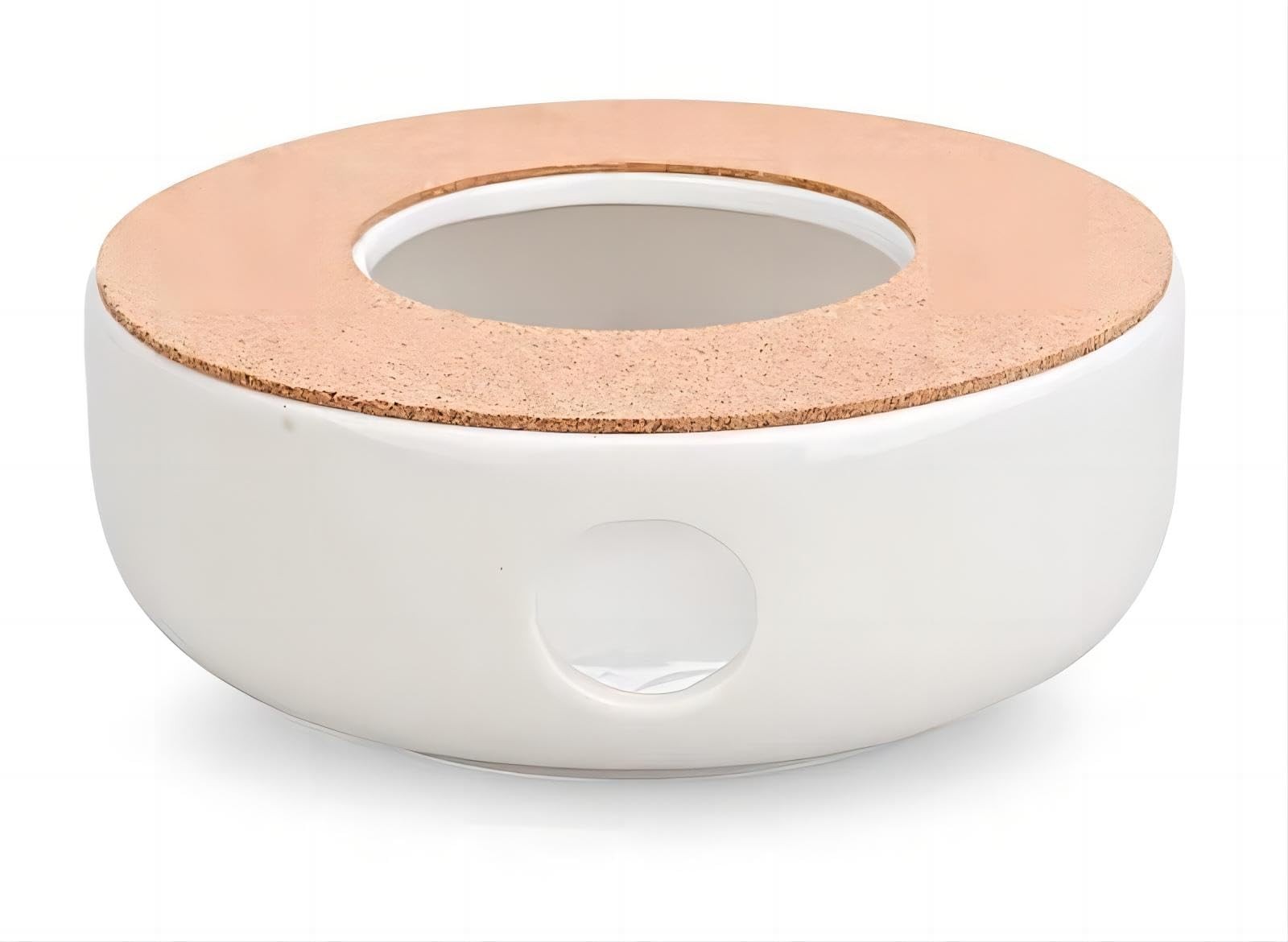 Ceramic Teapot Warmer, Heater, Tea Light 6 x 6 x 2 inches, White