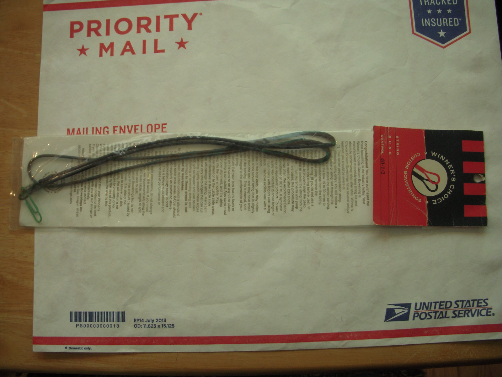 NEW WINNERS CHOICE 40 1/2" CAMO 20 STRAND 8125 MATERIAL ARCHERY CONTROL CABLE